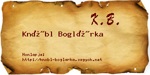 Knöbl Boglárka névjegykártya